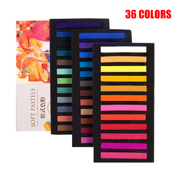 Juego de Pastel suave, tizas cuadradas pasteles, caja de 12/24/36/48 colores surtidos JR Deals: 36 colors