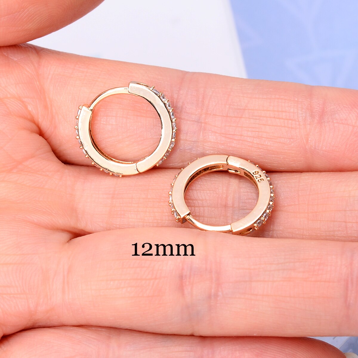 Piercing Studs Women Small Hoop Earring Huggies Ear Circle Rings Cartilage Earlobe Tragus Man Girls Tiny Hoops: Gold white 12mm