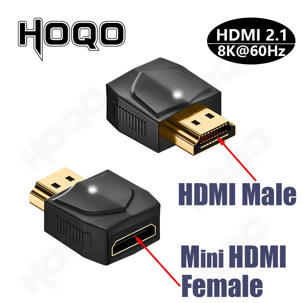 Hdmi Adapter 8K 4K 90 Graden @ 120Hz 270 Graden Hdtv Schuine Adapter 360 180 Graden Micro Mini Hdmi Naar Hdmi U Vorm Converter