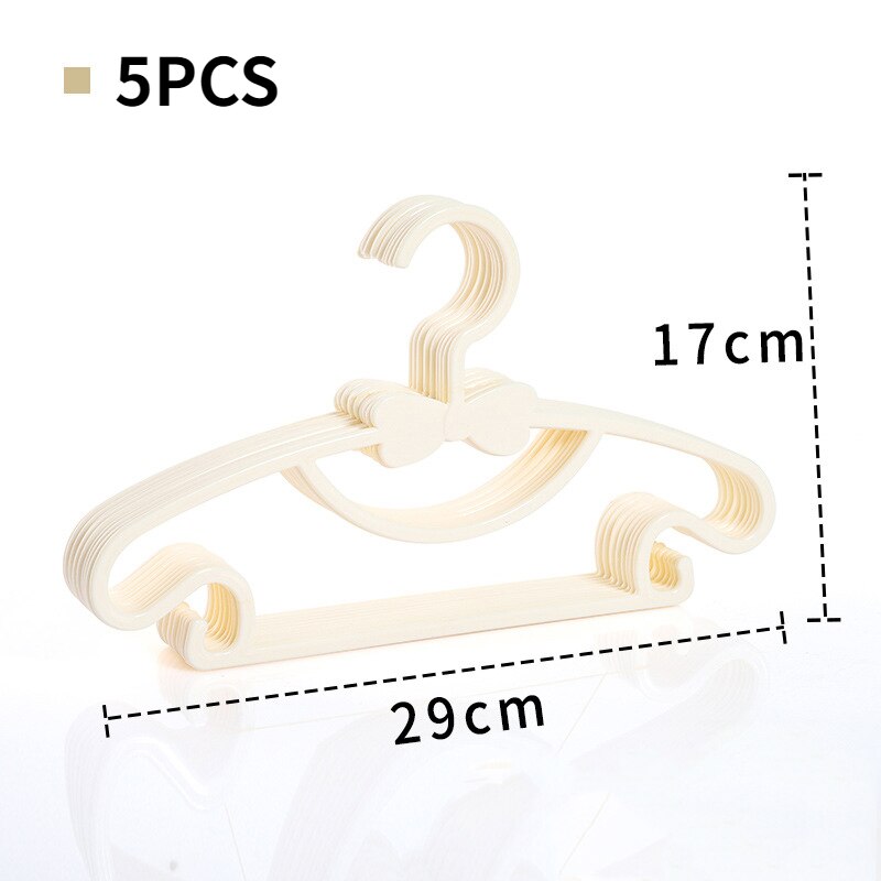 Appendiabiti per bambini appendiabiti portatili appendiabiti per bambini in plastica appendiabiti per bambini organizzatore di abbigliamento per bambini 5 pezzi: Beige 5pcs