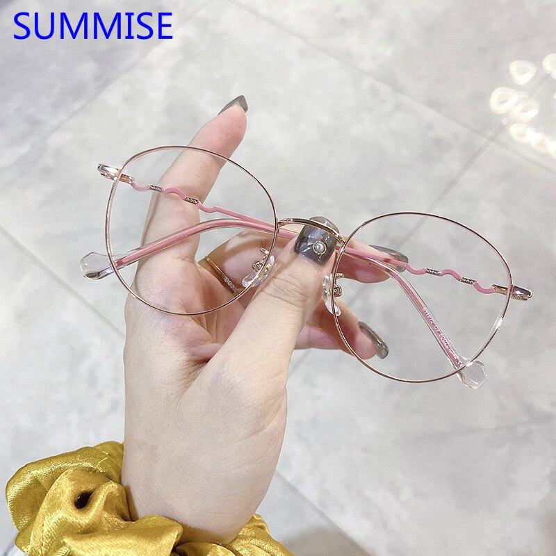 SUMMISE Titanium Glasses Frame Woman Myopia Eyeglasses Frame Women Optical Glasses Frame Eyewear Top: COLOR 5