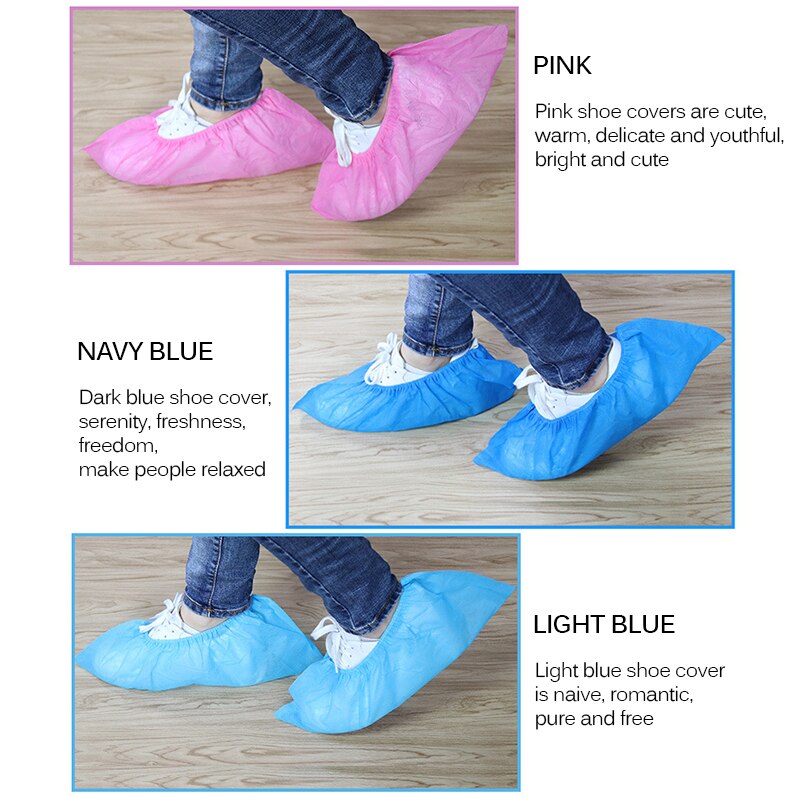 Copriscarpe monouso in tessuto non tessuto, 100 pezzi, antipolvere, antiscivolo, spessi, traspiranti, per uso domestico