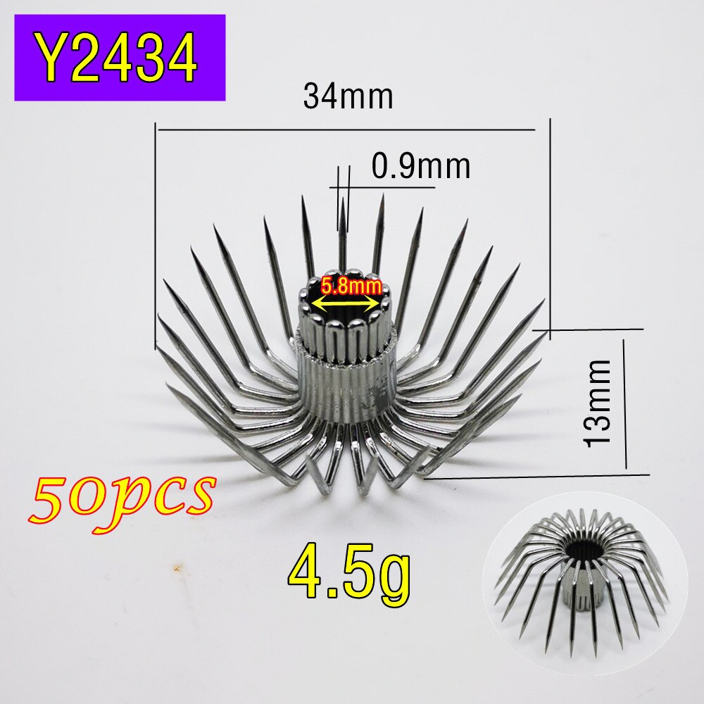 24 pin gancho calamar 10 Uds 20 piezas Uds 50 Uds alambre de acero inoxidable Alambre de gran cebo accesorios gran sepias pulpos atraer herramienta para pesca de mar DIY: Y2434 - 50pcs