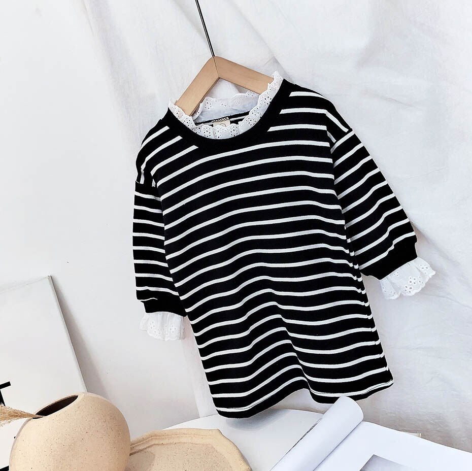 Blusa para niñas blusas con estampado a rayas para niñas camisas de retales para Niñas Ropa de primavera otoño para niñas: 4 años