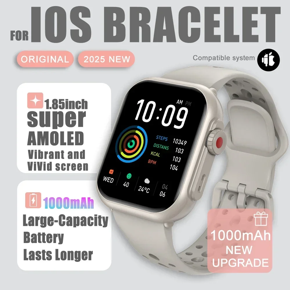 2025 novo relógio ultra 2 se masculino feminino 1000mah gps track watch freqüência cardíaca 100 + esporte bt chamada à prova dwaterproof água relógio inteligente para ios android: Preto