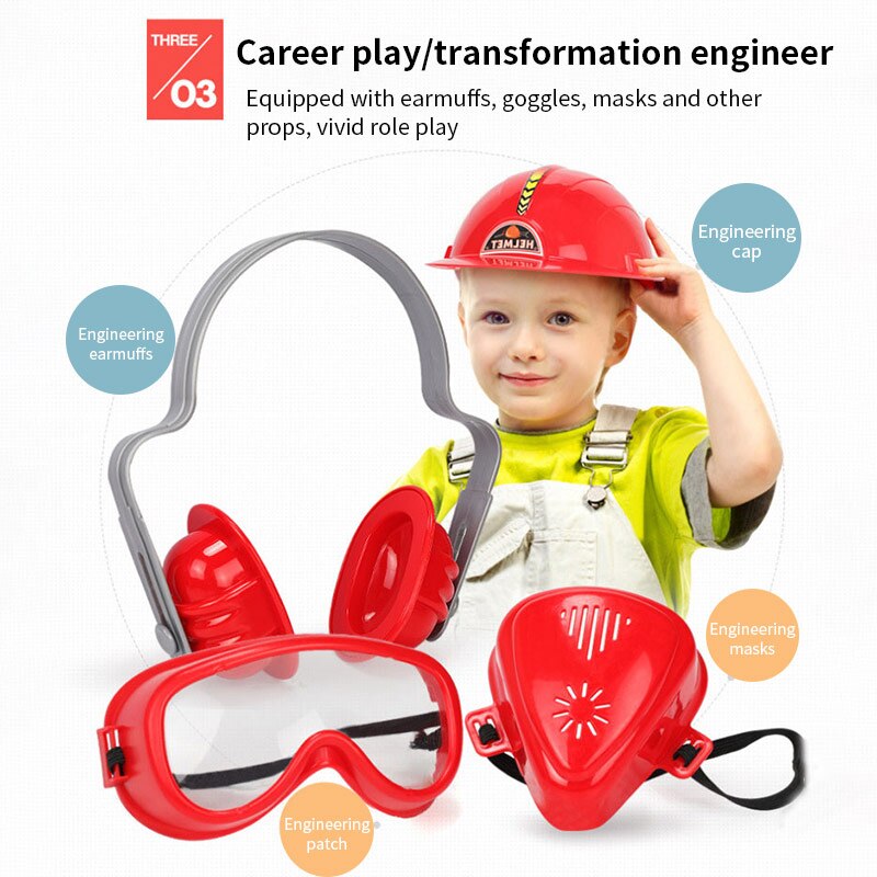 Simulation Repair Tool Toys Kids Toolbox Kit Plastic Drill Game Learning Engineering Pretend Play Toys For Children