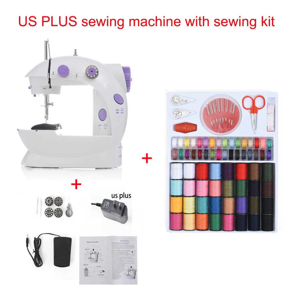 Mini Portable Handheld sewing machines Stitch Sew needlework Cordless Clothes Fabrics Electrec Sewing Machine Stitch Set 16: US PLUG with Ki