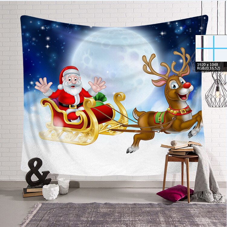Juletæppe væghængende billedtapet kunst maleri dekoration juletræ mursten pejs vægbeklædninger: A1
