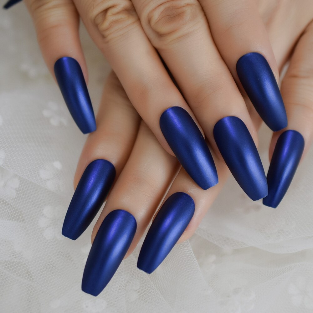 Holografisk faux ongles ombre nautal fransk nagel extra lång kista glitter abs gel fingernagel set 24 ct: L5277