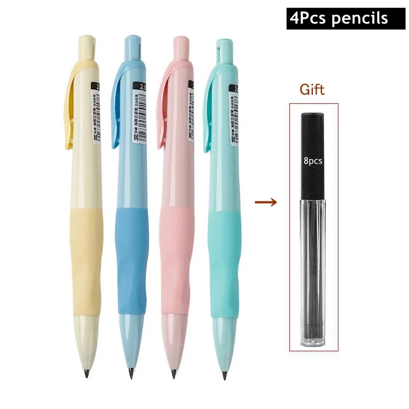Ensemble de crayons mécaniques dauphin mignon de 2mm, crayon HB pour dessin de charpentier 2.0mm pour dessin, écriture, croquis, fournitures scolaires Kawaii: vert clair
