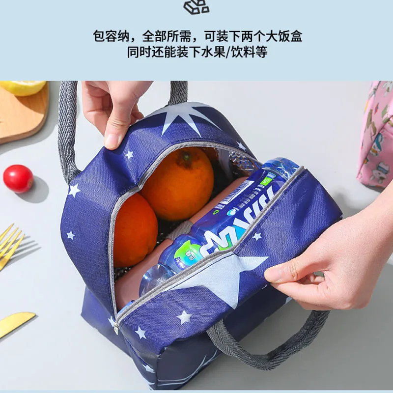 Bolsa de almuerzo con asa, bolsa térmica aislante para mujer y niño, fiambrera para picnic, viaje, almacenamiento de frutas y alimentos, bolsas térmicas para desayuno