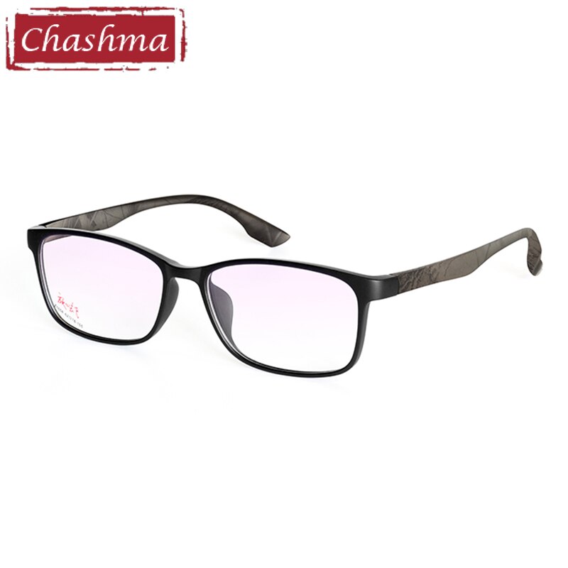 Chashma 158 mm Over Size Men Optical Glasses Frame Wide Face Male Eyeglasses for Big Face TR90 Light Flexible Prescription Glass: Brown Woodlike Arm