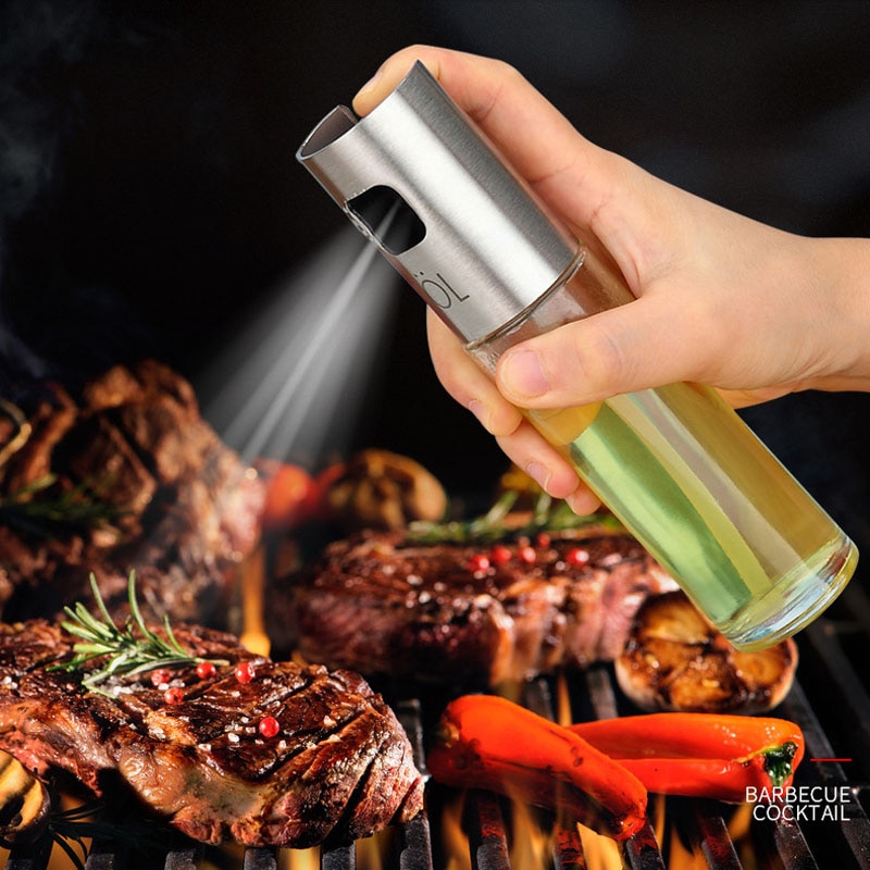 Gemakkelijke glazen olijfolie verstuiver, olieverstuiver, lege fles, azijnfles, olie dispenser voor koken, salade, bbq, keuken, bakken