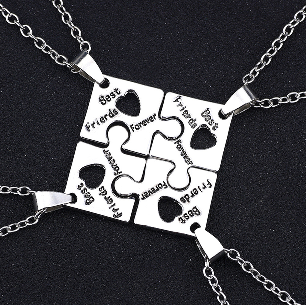 4 unids/set mejores amigos colgantes collares amistad para siempre gargantilla collar BFF hueco amor corazón joyería para amigo