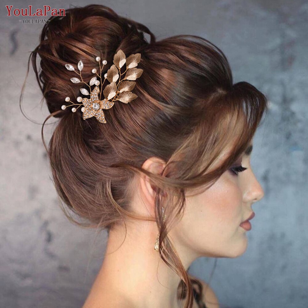 Youlapan HP307 Bruiloft Haar Accessoires Vrouwen Bruids Haar Band Kam Gouden Kam Haaraccessoires Voor Bruiloft Bruiloft Haarspelden