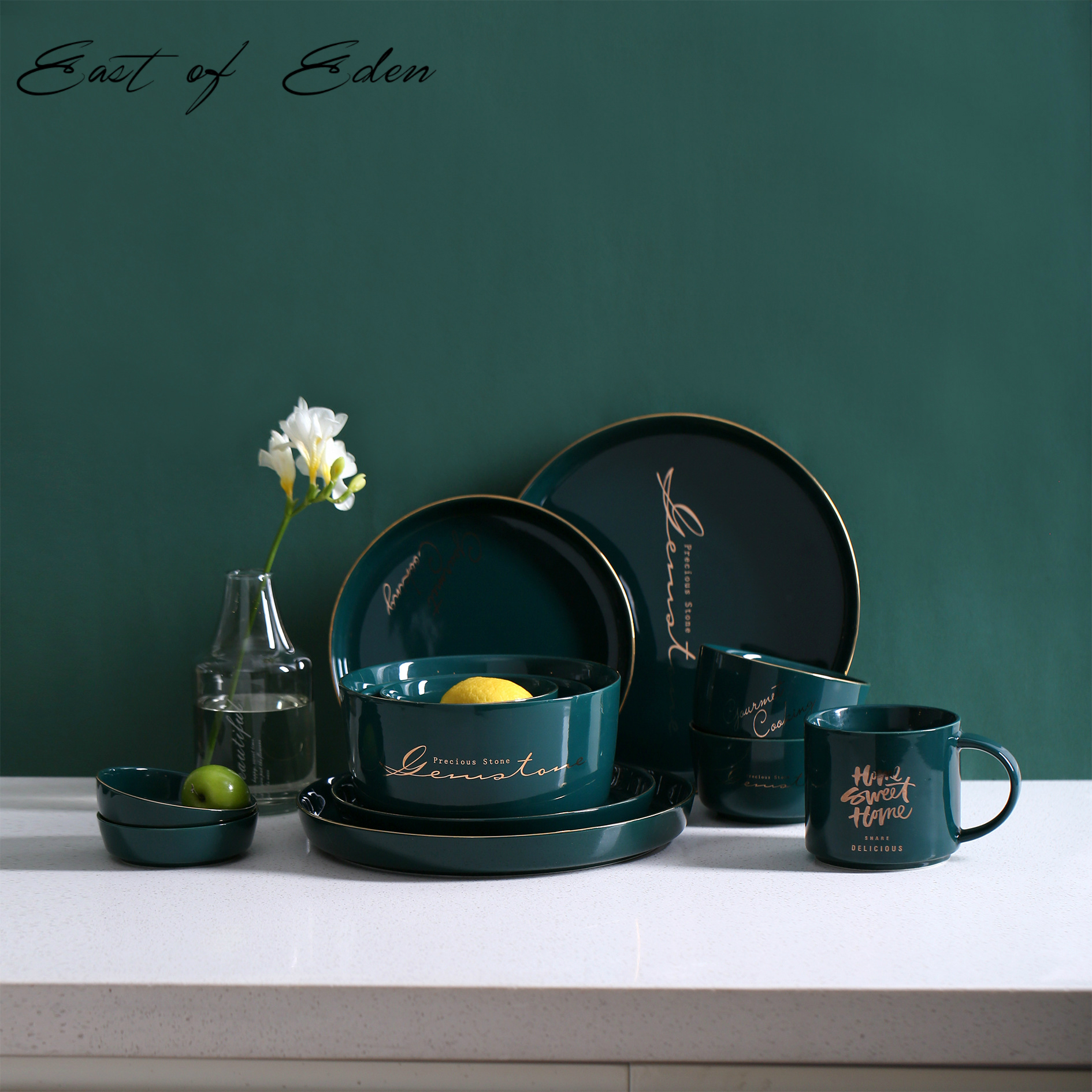 Oosten van Eden Nordic stijl servies groen Phnom Penh serie effen kleur kleine keramische kom ins servies