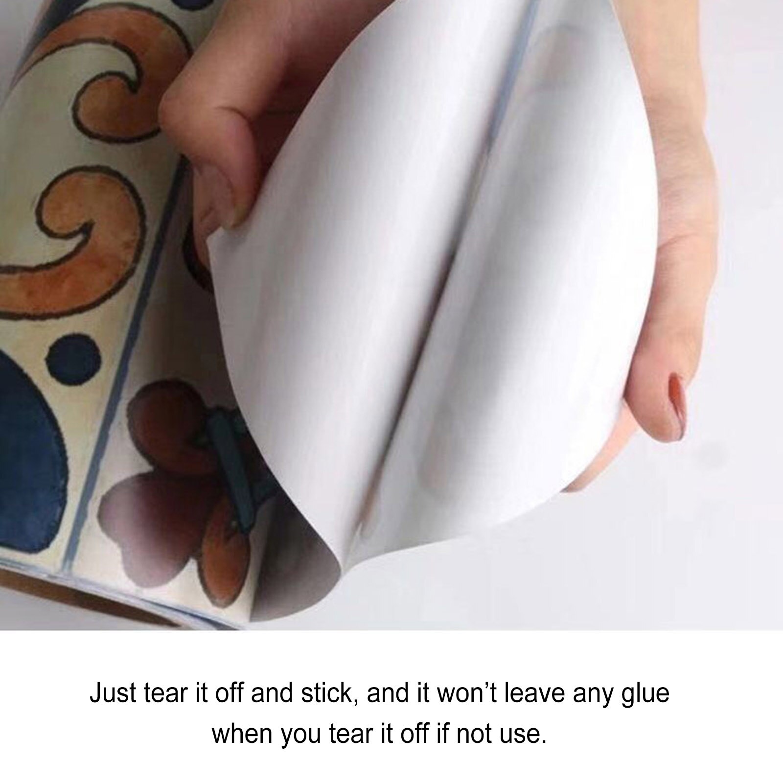 1PC Self Adhesive Retro Tile Stickers Waterproof PVC Removable Wall Stickers Decals DIY Wallpapers for Kitchen Bathroom Decor