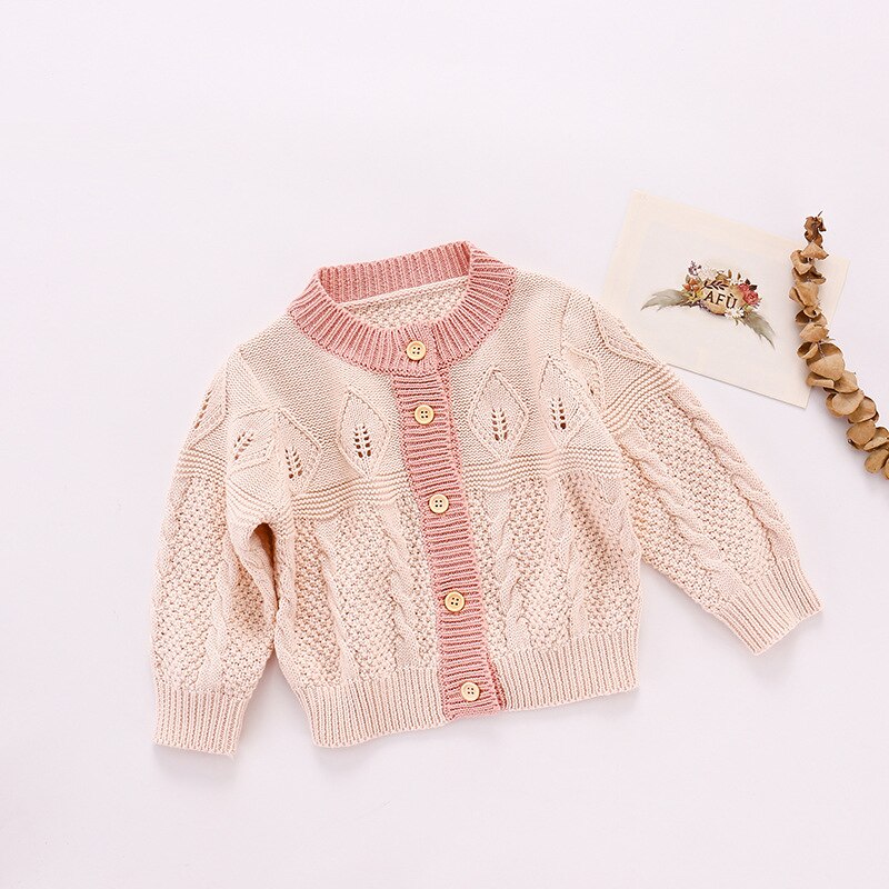 Novo 2020 outono inverno bebê meninos meninas cardigan casacos rosa de malha manga longa single-breasted camisola superior infantil outwear 0-18m