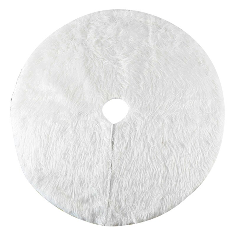 Couverture de tapis en fausse fourrure pour sapin de noël, 48/35 pouces, peluche blanche, décoration pour la maison: white / 120cm