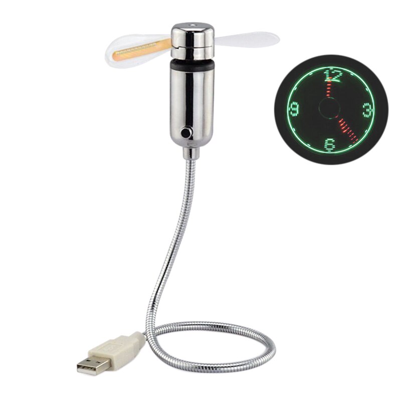 USB Fan Flexible Gooseneck LED Programmable Fan for PC Laptop Notebook Desktops NC99: Clock