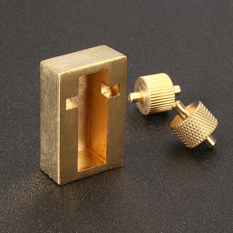 DIY latón 40*25*10mm herramienta de artesanía de cuero pintura al óleo caja y 2 manualidades herramientas de costura conjuntos