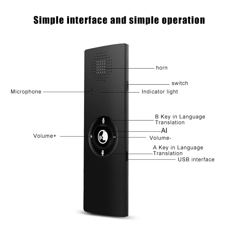 Translation Machine Smart Voice Translator Device Multi-Language Instant Interpreting Tool