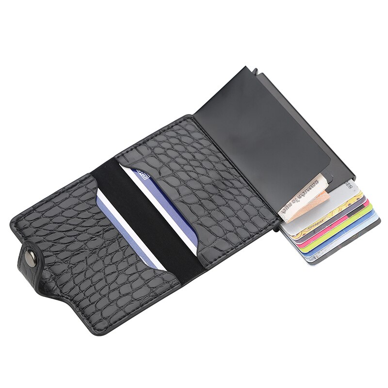 Carbon Fiber Rfid Blocking Mannen Creditcardhouder Lederen Bank Card Wallet Case Kaarthouder Bescherming Portemonnee Voor vrouwen