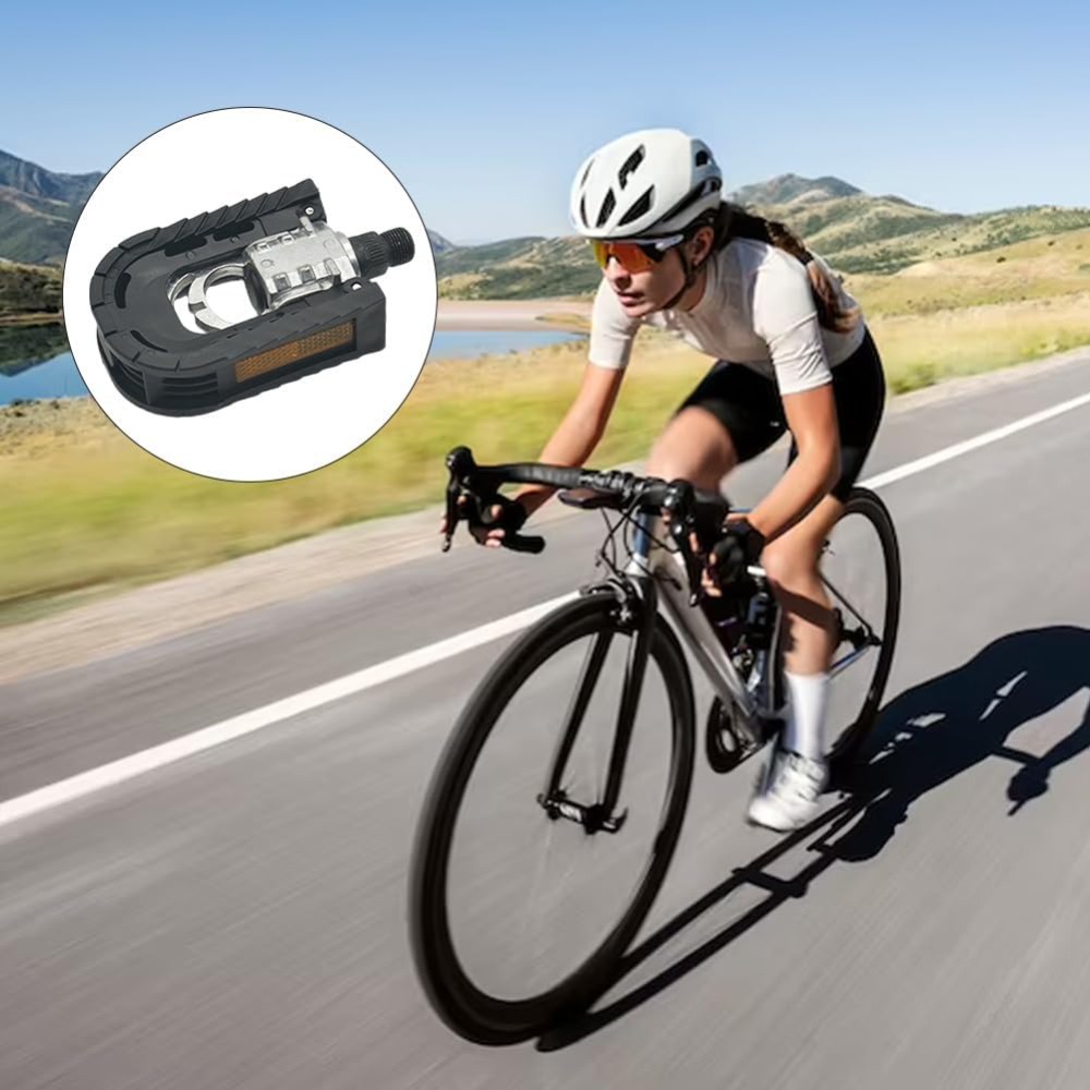 Vouwfietspedalen voor ebike met reflecterende strips Brede platte pedalen, aluminium stedelijke fietspedalen