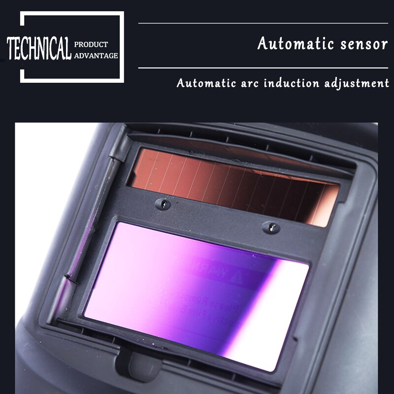 Solar Automatic Welding Helmet Welding Mask Head-Mounted Argon Arc Welding Cap Welding Protective Helmet Flat Flip Half Helical