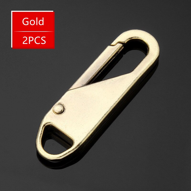 2pcs zippers puller Tab Replacement Metal Zipper for clothes Zipper Extender Tab Fixer Zipper Sliders Jacket Detachable Zipper: A Gold--2PCS