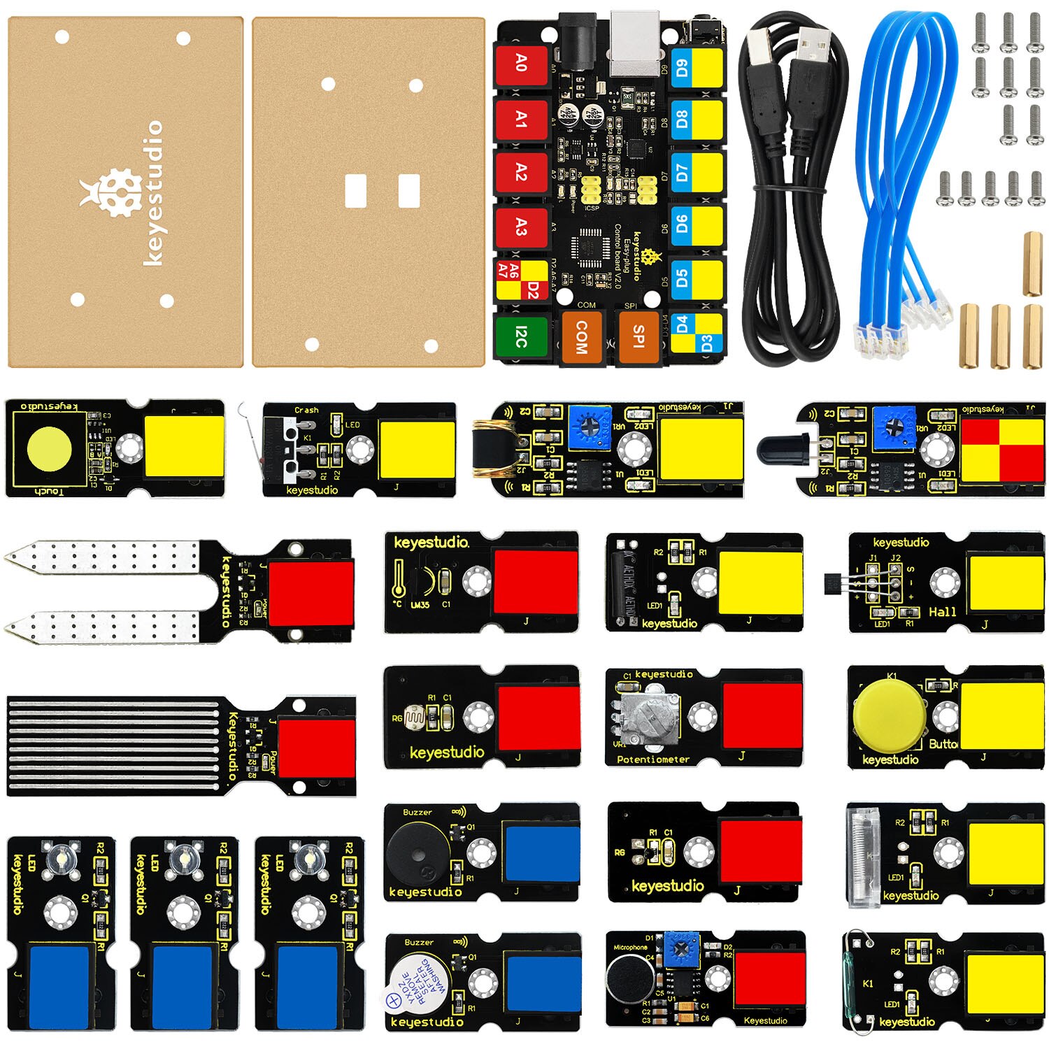 Keyestudio Einfache Plug Learning Kit für Arduino Starter Kit Lernen Ressourcen STEM EDU