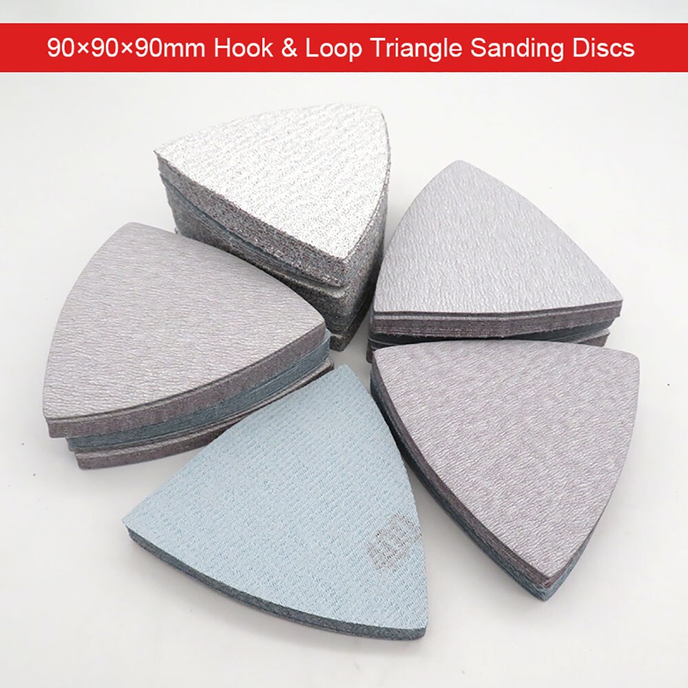 20Pc 90x90x90mm Triangle Dry Sandpaper Hook Loop Sanding Disc Sander Paper Abrasive Tools 60/80/100/120/150/180/240/400/800 Grit