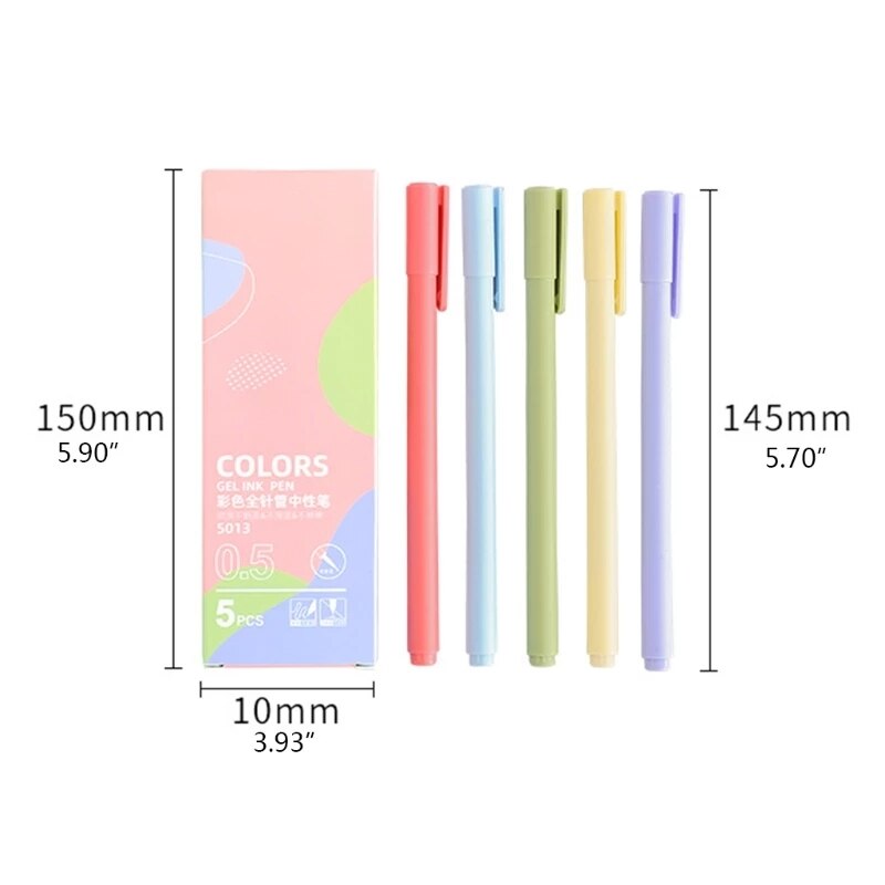 Juego de bolígrafos de Gel recargables para estudiantes, set de 5 unids/paquete de bolígrafos de tinta de Gel de colores de 0,5mm, para amantes de los álbumes de recortes, para profesores y niños