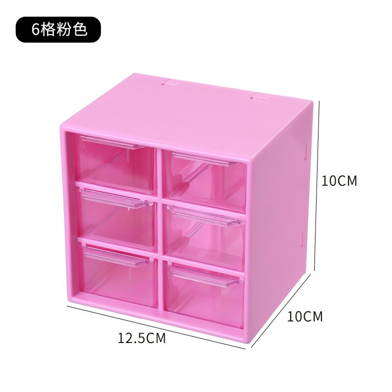 Kawaii White/Pink 6/9 Grid Drawer Desktop Organizer Desk Storage Box Free Sticker School Stationery Accessories Storage Boxes: A