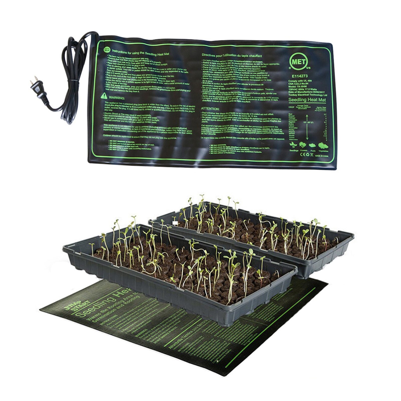 Seedling Heating Mat 50x25cm Waterproof Plant Seeds Germination Propagation Clone Starter Pad 110V / 220V Garden Tools 1 Pc