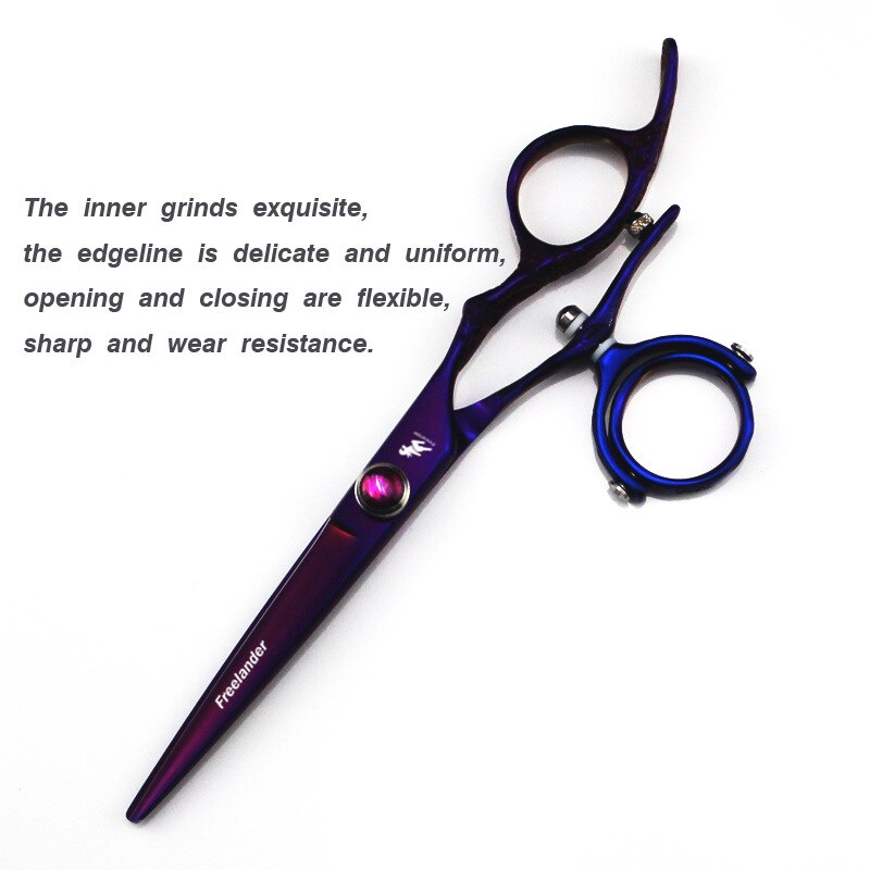 5.5 "swivel duim haar knippen schaar kappersscharen 720 graden draaibare duim scharen swivel duim schaar vliegende scharen