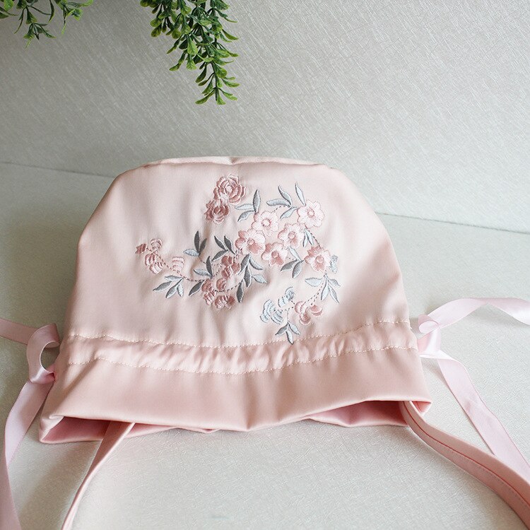 Satin Embroidered Hanfu Bag Versatile with Drawstring Strap Mouth Bag Ancient Style Women's Bag Artistic Canvas Shoulder Bag