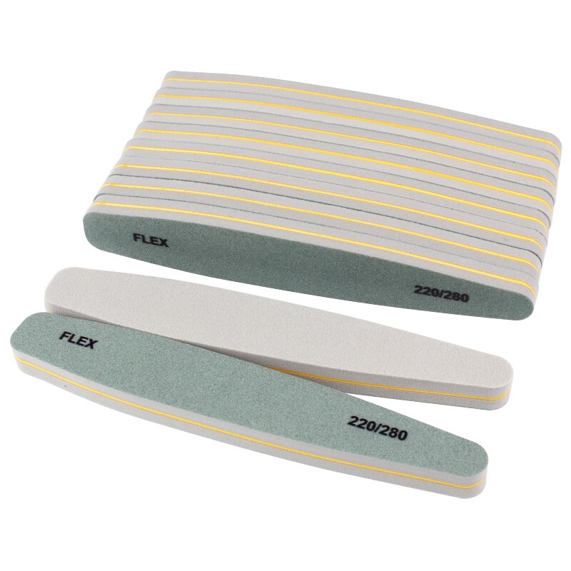 Limas de uñas de esponja de doble cara, bloque pulidor de uñas de papel de lija verde 220/280 de grano para manicura, herramientas de tablero de esmeril, 5 unids/lote