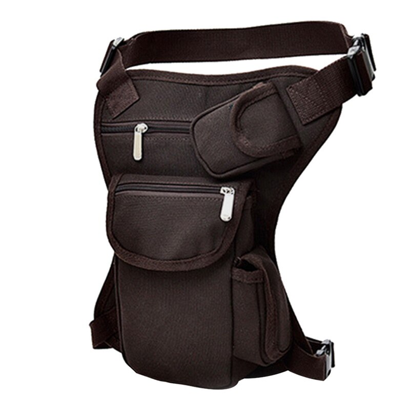 Puimentiua, bolso de viaje para hombre para montar en motocicleta, bandolera de cintura portátil, bolsa informal de lona, varios bolsillos: Coffee
