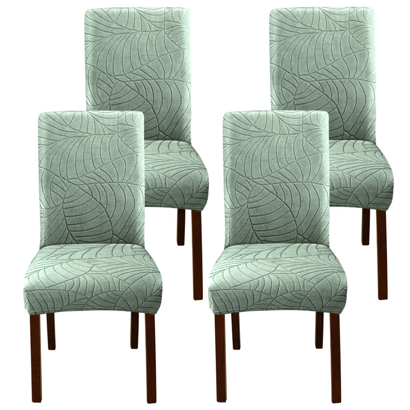 1PC Leaf Jacquard Chair Covers Removable Stretch universal Chairs Cover Solid Color Seat Covers for Dining Room Hotel Banquet