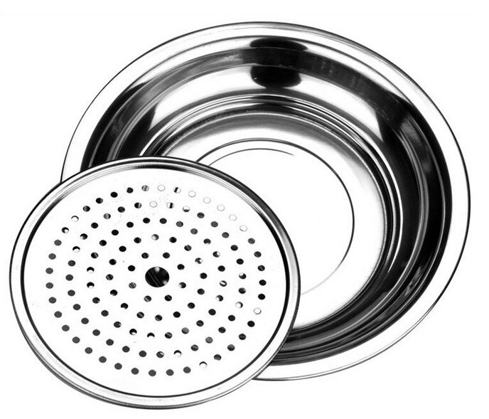 Rvs Lade Schotel Salade Hotel Servies Vis Plaat Water Filter Knoedel Schotel Keuken Koken Tool Vlakke Plaat