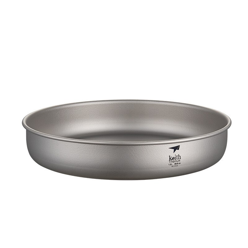 Keith 1L Grote Titanium Schotel Schotel Outdoor Servies Camping Platen Bestek Dampende Gerechten Voor Wandelen BBQ Reizen