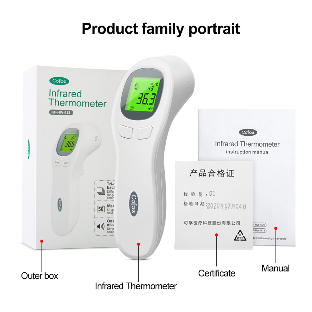 Cofoe Digitale Non-contact Infrarood Thermometer Voorhoofd Hoge Precisie Meting Thuis Gezondheidszorg Voor Volwassenen/Baby