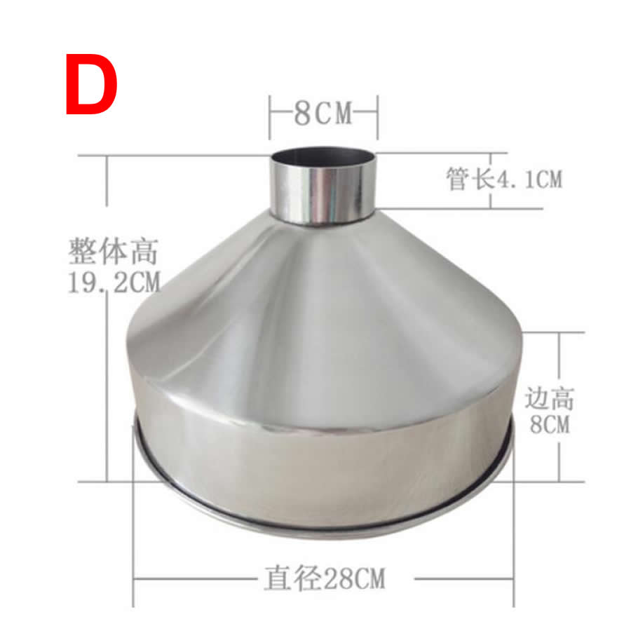 304 stainless steel large wide-bore large funnel grain food industrial refining machinery funnel 24 CM 28 CM: D