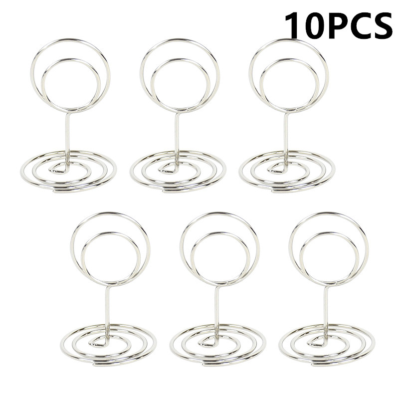 Metal Place Card Holders Photo Clip Stands Wedding Table Number Name Sign Stand for Wedding Birthday Party Home Decoration 10pc: black