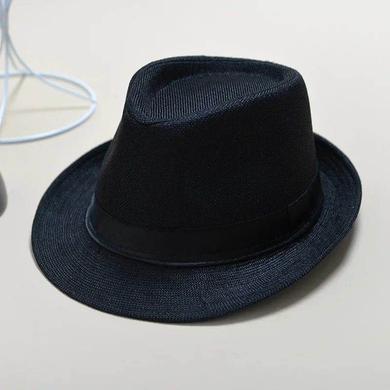 Zomer Fedora Hoed voor Mannen Modieuze Elegante Vintage Zwarte Vrouwen Wit Rode Rand Panama Top Jazz Strand Unisex Klassieke Cap: MULTI