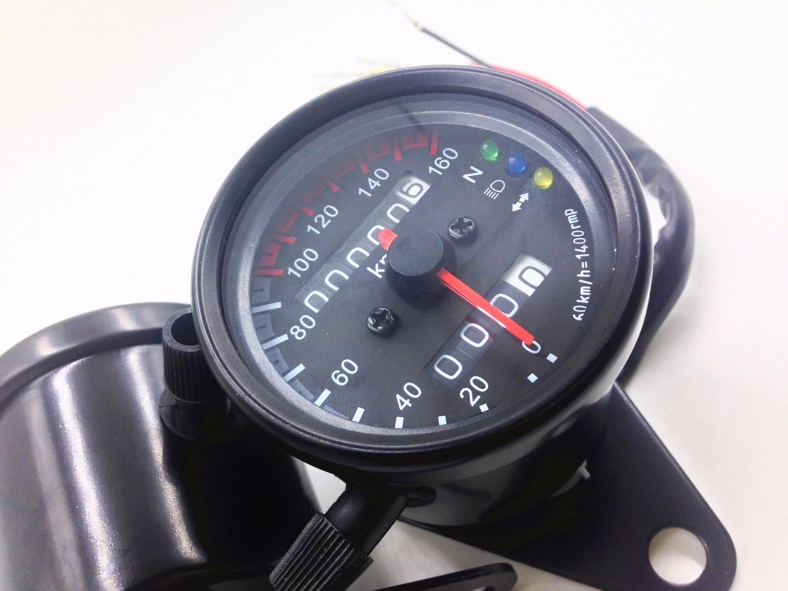 LED Backlight Signal Motor Odometer KMH Speedometer Gauge Vintage Retro Cafe GN