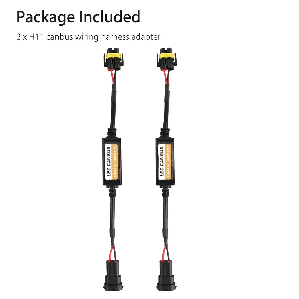 2 stk  h8/h9/h11 led forlygte dekoder adapter canbus anti-flimmer sele pærer modstand dekoder advarselsfejl annullere: Default Title