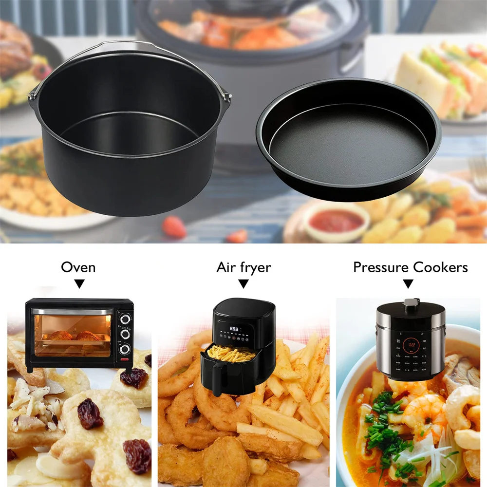 6/7/8 Zoll Runde Kuchen bilden Antihaft Backform Tablett Formen Luft Friteuse Korb Mit Griffen backformen Pizza Ofen Backformen