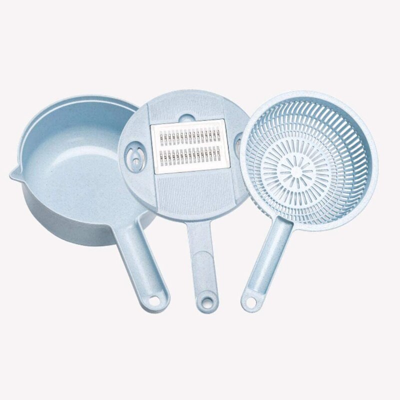 Wheat Straw Slicer Cutter Chopper Vegetable Cutter Grater Round Kitchen Multifunction Shred Grater Fruit Peeler Wash Leak Basin